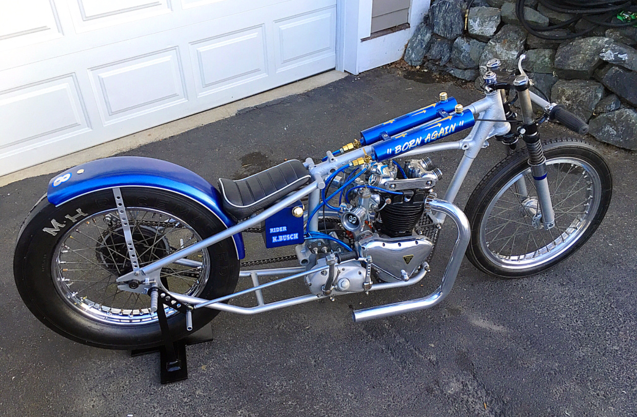 Born Again Vintage Triumph Drag Bike BikeBound