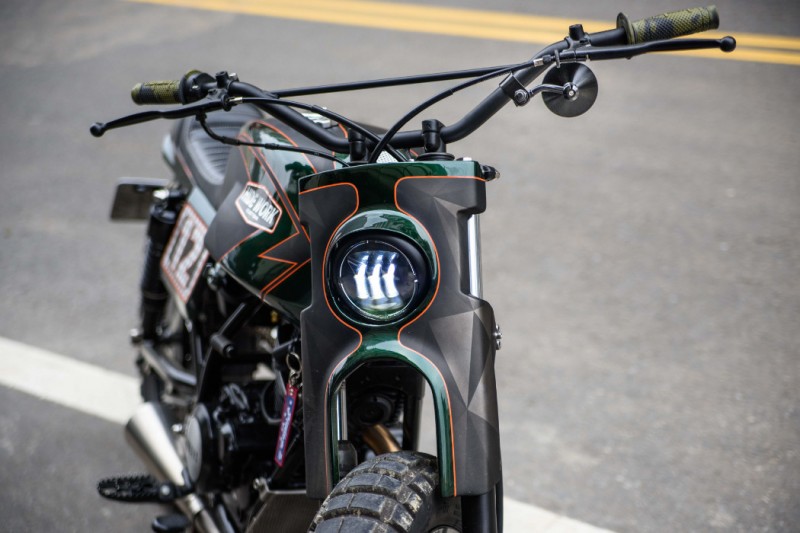 Green Hornet: Yamaha SR150 Street Tracker by Hide Work Custom – BikeBound