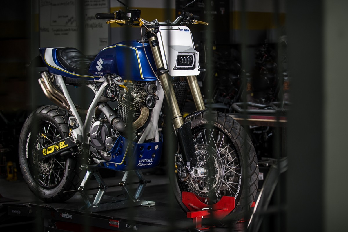 Fuel-Injected Suzuki DR800 Street Tracker by Frateschi Garage – BikeBound