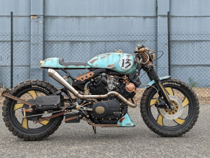 Klaxon moto custom cafe racer Harley Sloted 115 DB Universel Noir